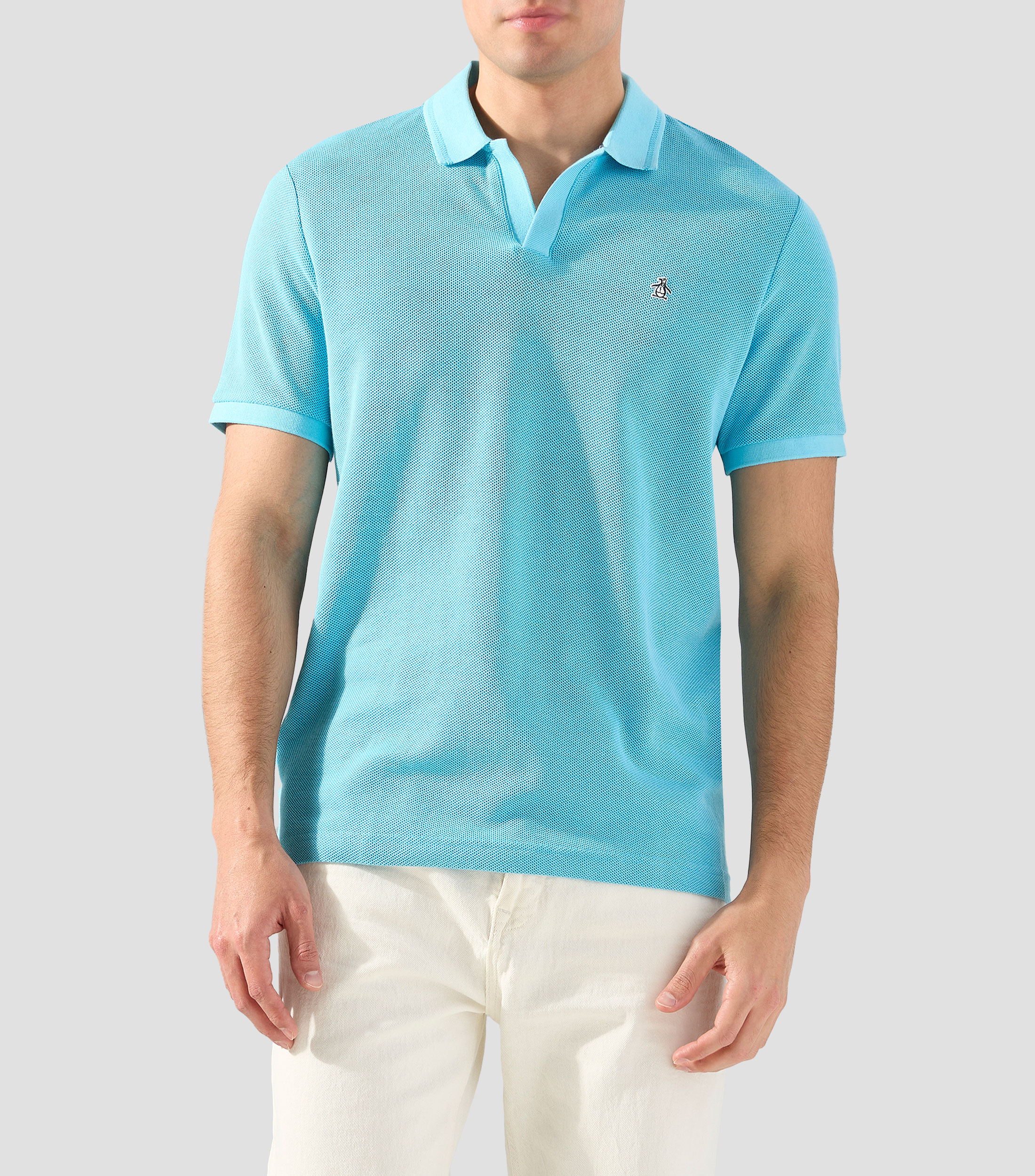 Playera tipo polo manga corta lisa Hombre